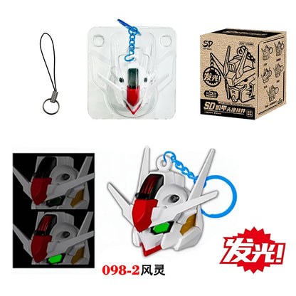 New SD RX-78-2 Luminous Head Keychain Desktop Ornament backpack charm PVC Model Collectible Anime Figure Trendy Toy Gift