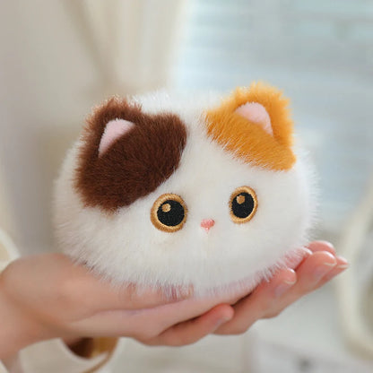 20cm Cute Cat Plush Toy Black Cat Siamese Kitten Calico Cat Plush Doll Decompression Round Cat Stuffed Toy Kid Birthyday Gift
