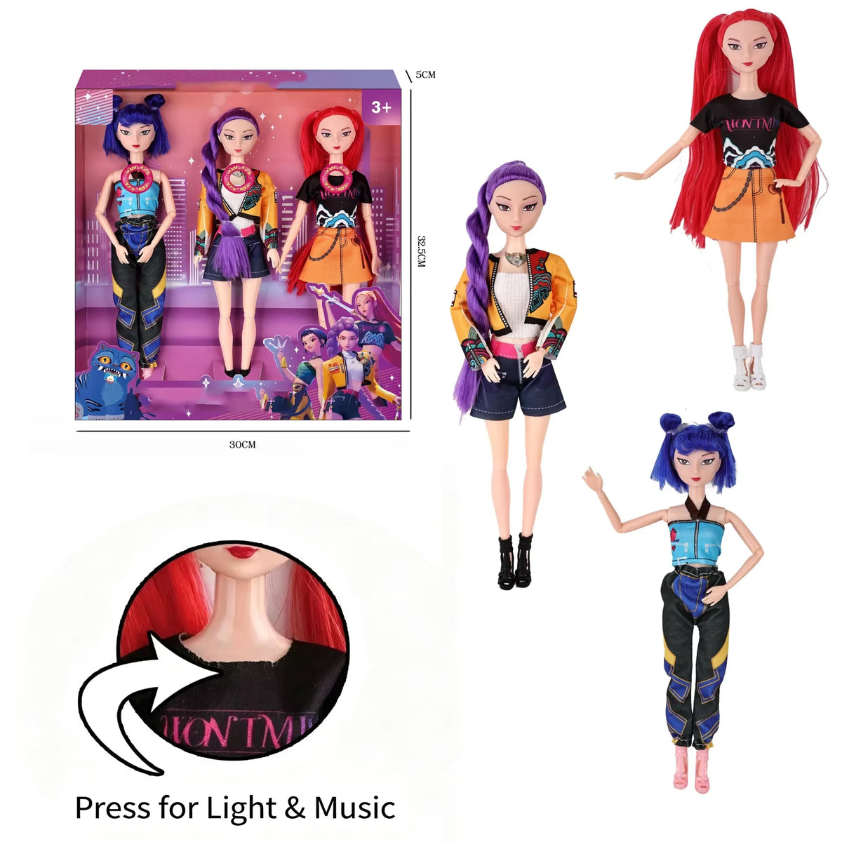 2026 Hot Music Style Demonic Group Anime Figure Rumi Mira Zoey Action Figure Cosplay Doll Cute Gift for Kids Birthday Gifts