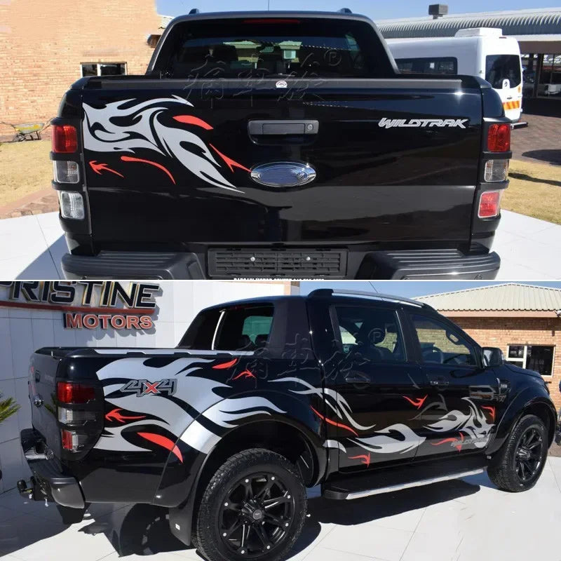 Car Stickers Both Sides Car Head Tail Decals Vinyl KK Decoration Auto Car-styling Accessories For Ford RANGER Raptor F150 Pickup