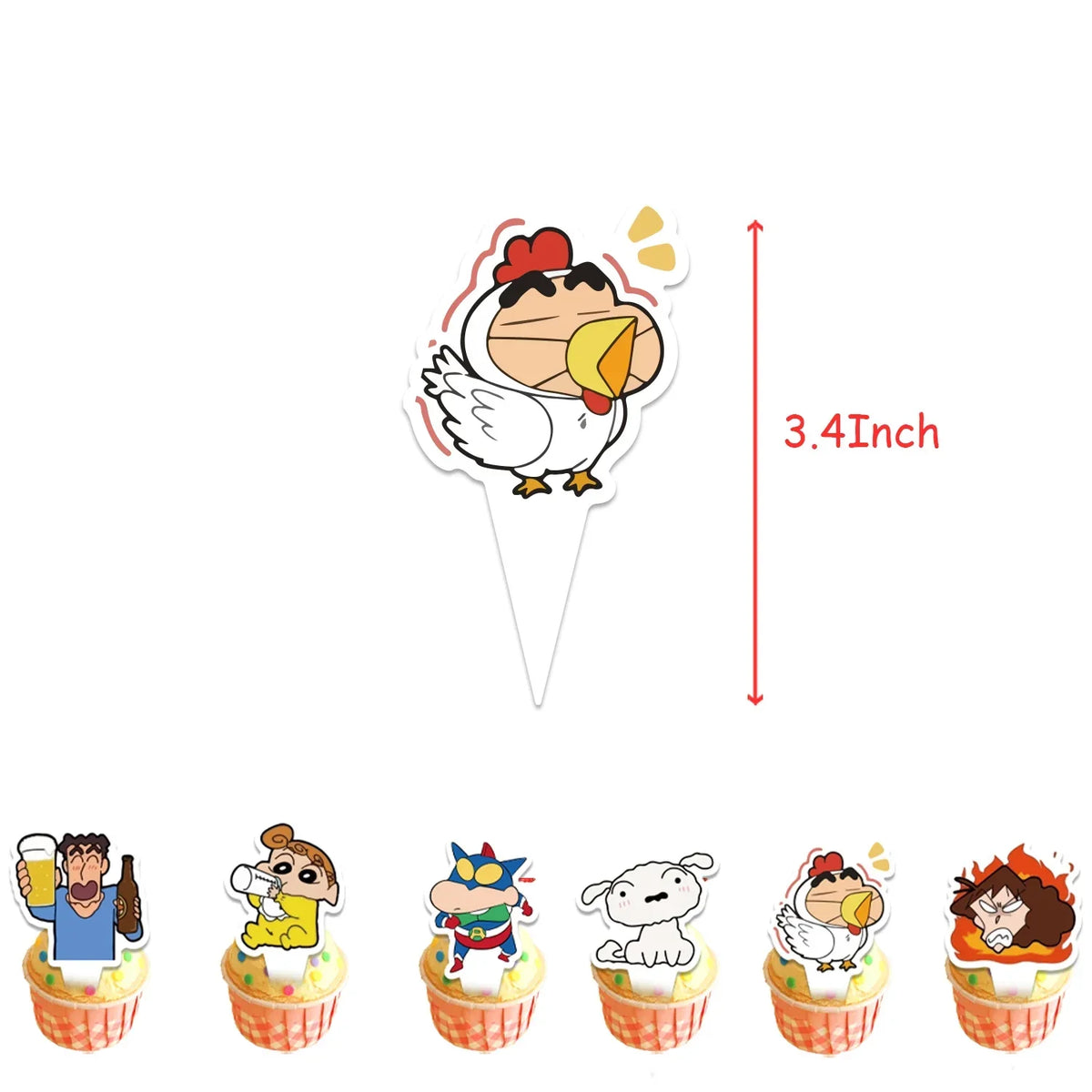 Crayon Shin-chan Birthday Party Disposable Paper plate Cake Topper Hanging Flag Crayon Shin-chan Balloon Birthday Decorations