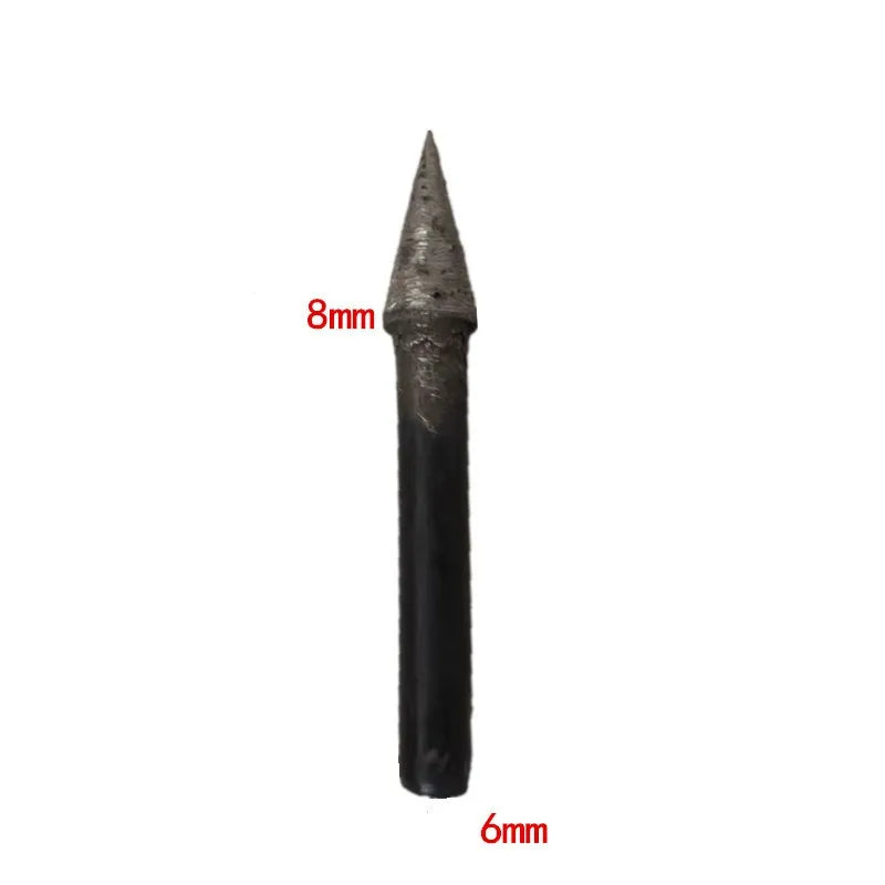 Sintered Diamond Mounted Point Stone Grinding Burs Drill Bit Head Engraving Accessories Set for Carving Lapidary Tool 6mm Shank