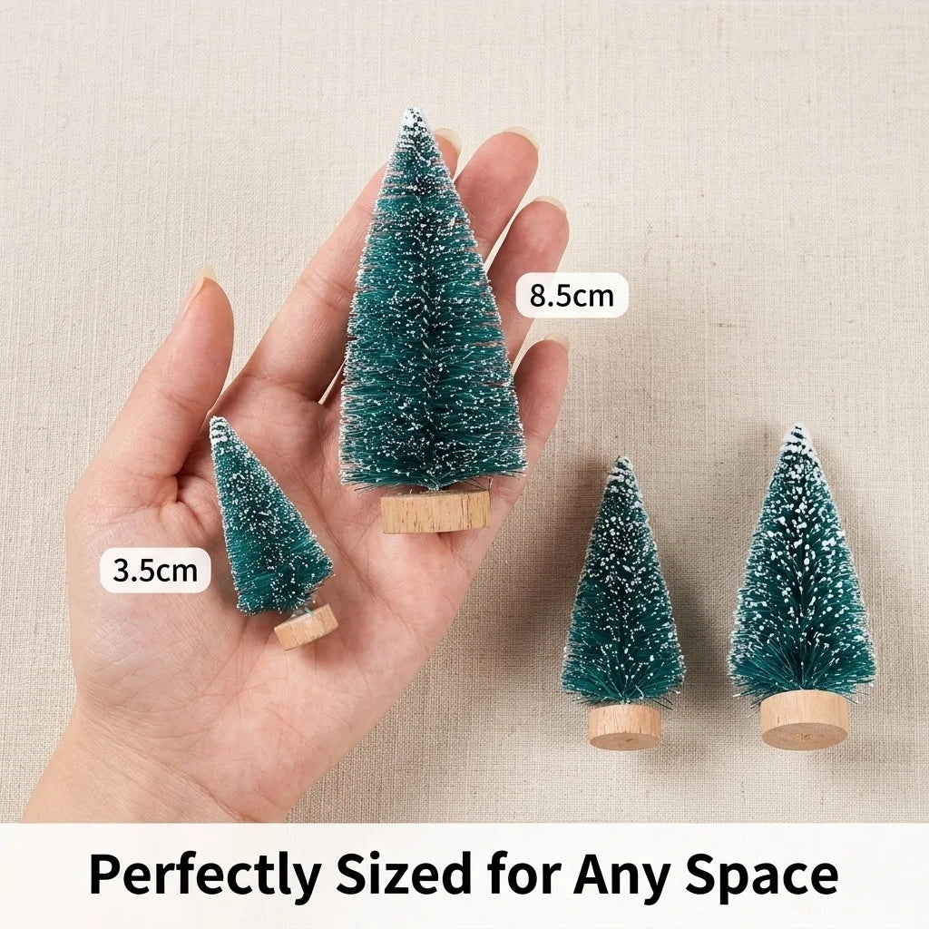 Mini Artificial Pine Christmas Tree 3.5-8.5 CM Tabletop Display Xmas Holiday Home Party Holiday Ornament Favor Table Decoration