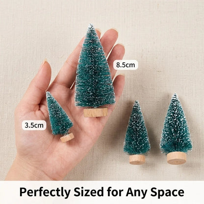 Mini Artificial Pine Christmas Tree 3.5-8.5 CM Tabletop Display Xmas Holiday Home Party Holiday Ornament Favor Table Decoration