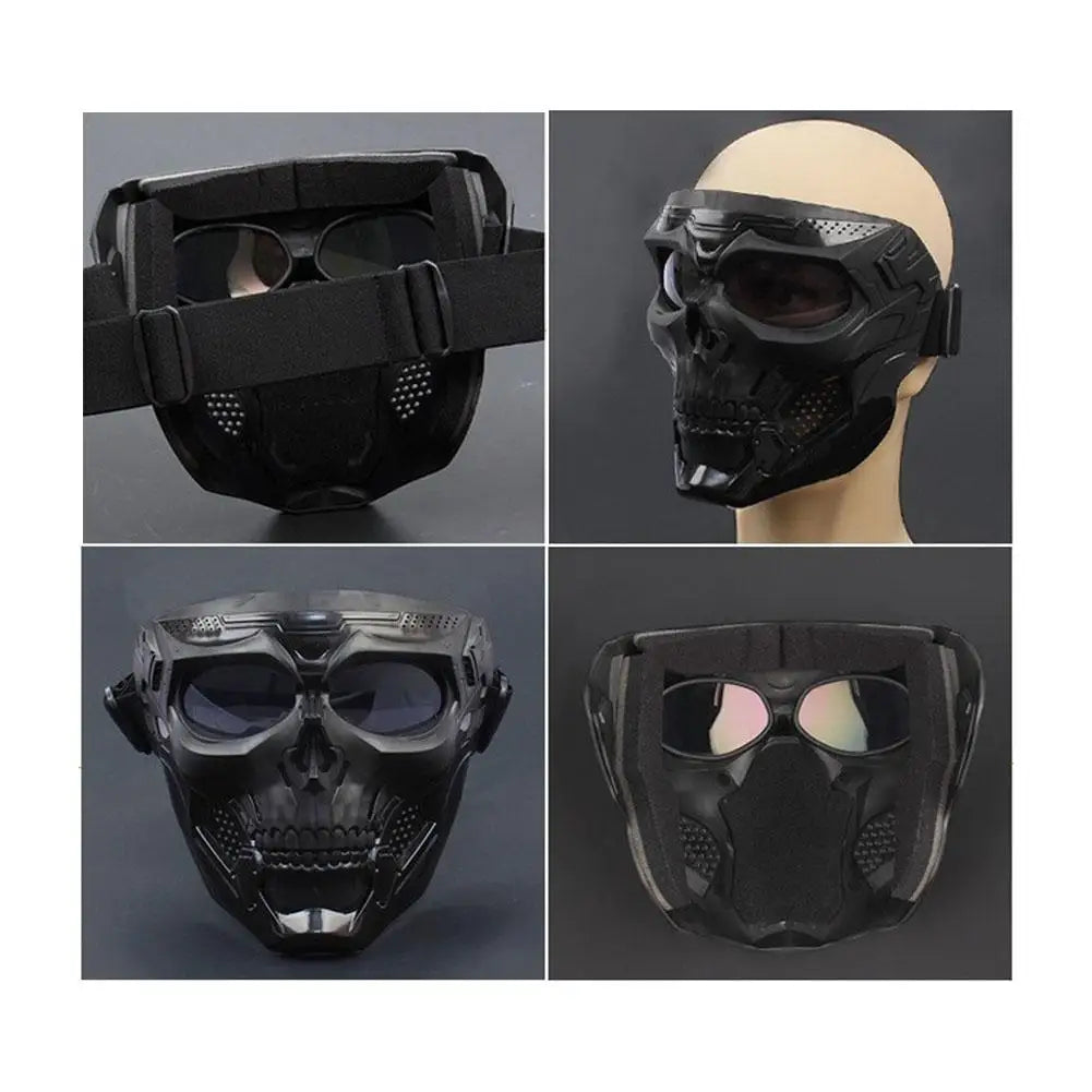 Creative Skull Motorcycle Riding Mask Retro Harley Mask Windproof Dustproof Face Mask Outdoor Goggles Adjustable Elastic Band