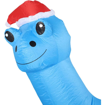 Christmas Inflatable Outdoor Decorations with LED Lights Santa Riding Blue Dragon Blow Up Yard Lawn Lighted Holiday Decor