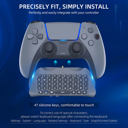 JYS-P5121 Wireless Bluetooth External Keyboard for PS5 Controllers – Built-in Speaker for Voice Chat & Text Input