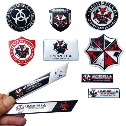3D Aluminum Car Umbrella Corporation Badge Motorcycle Car Fuel Tank Cover Body Scratch Sticker Waterproof Decorative Decal