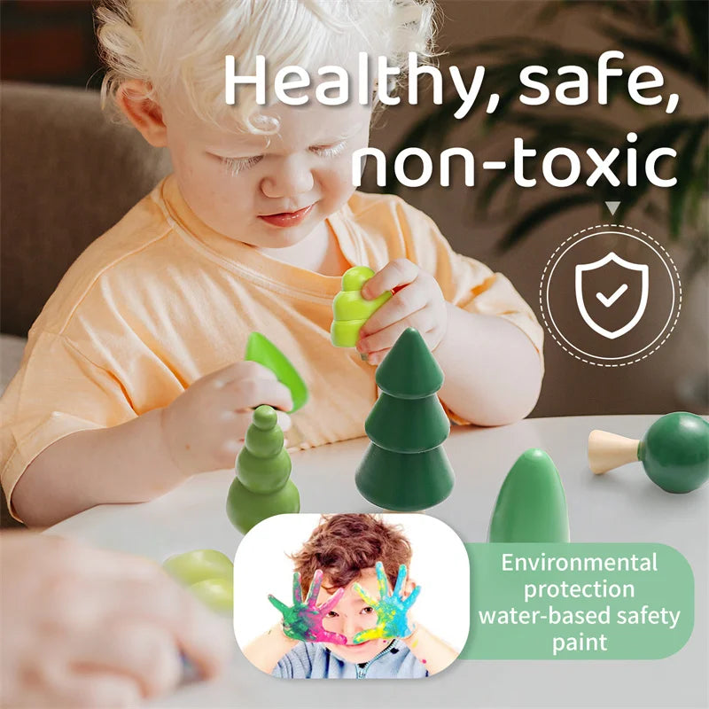Baby Montessori Toys Artificial Forest Building Blocks Display Toys Balanced Educational Game For Newborns Baby Room Decoration