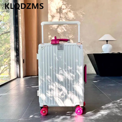 KLQDZMS Travel Luggage 24"26"28"30 Inch Women's Large Capacity Trolley Case 20 ”ABS+PC Boarding Case Men's Cabin Suitcase