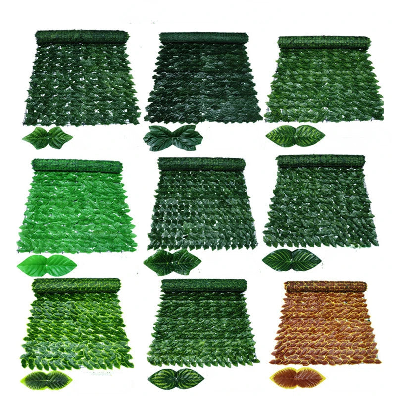 For Home Outdoor Garden Balcony Decoration Fake Plant Artificial Ivy Hedge Green Leaf Fence Board Artificial Privacy Fence