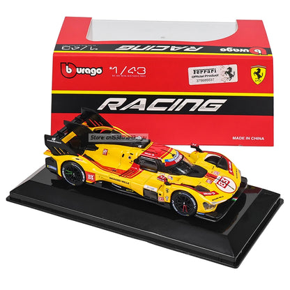 Bburago 1:43 296 GT3 racing Alloy die-casting car model toy WEC 24h Le Mans Hypercar 2025 Ferrari 499P No.83 Ye Yifei FIA WEC