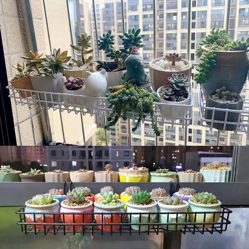 DIY Iron Grid Flower Pot Hanging Shelf Wall Art Mounted Frame Mesh Display Rack Home Decoration Metal Decorative Storage Basket
