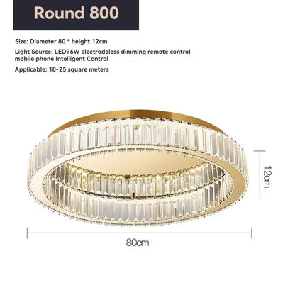 Crystal modern simple circular home ceiling light Italian style light luxury living room study bedroom home decoration lighting