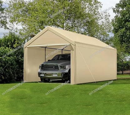 3M X 6m PE Heavy Duty Canopy Steel Canopy Storage Shed, Portable Garage Party Tent with Removable Side Walls and Doors