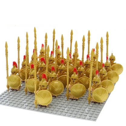 21PCS Medieval Ancient Roman Warrior Series Spartan 300 Warrior Children's Building Block Toys DIY Micro Scene Ornaments