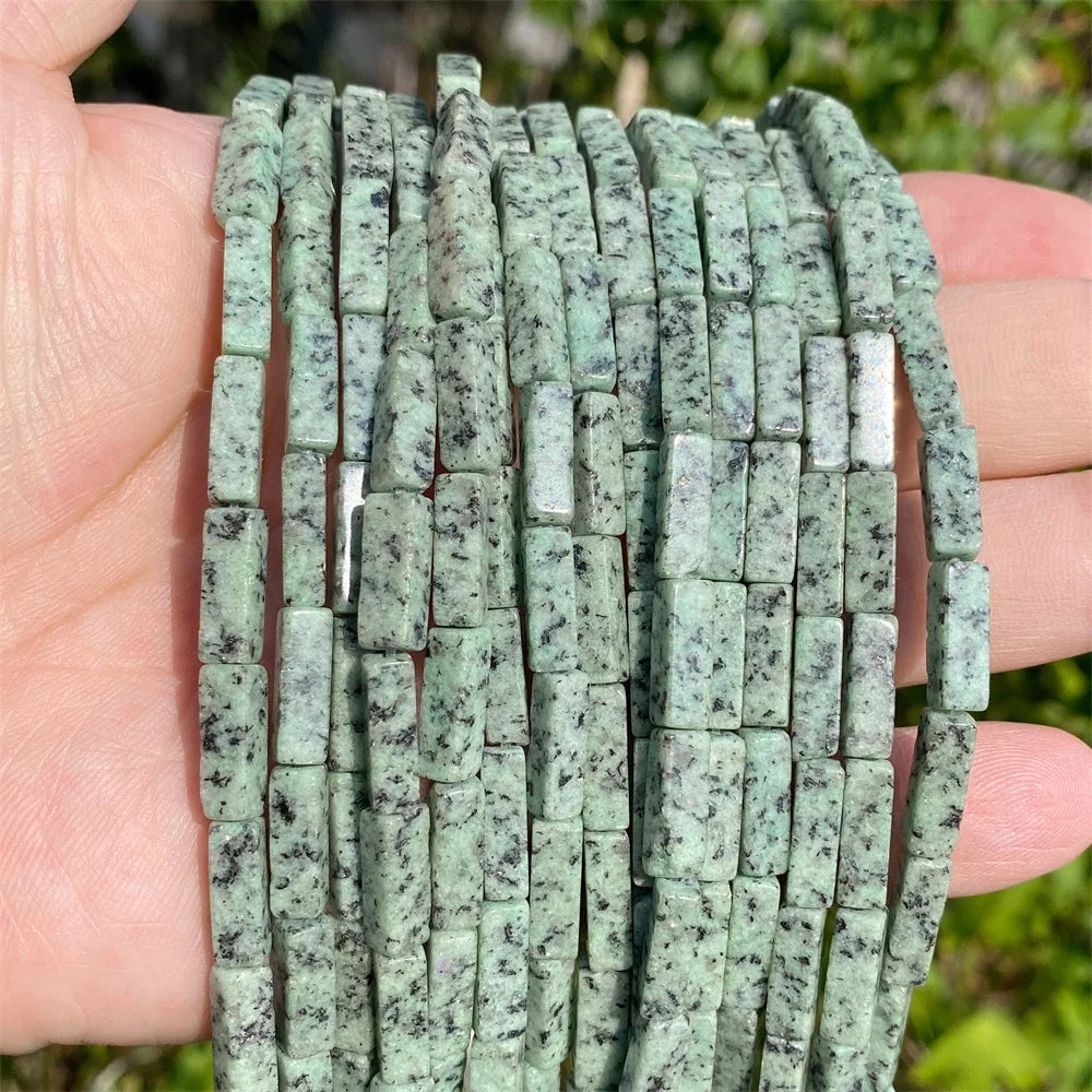 4x13mm Natural Stone Tube Rectangle Sea Sediment Lapis Lazuli Opal Amethysts Quartz Beads for Jewelry Making DIY Bracelet