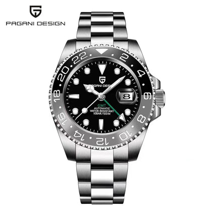 PAGANI DESIGN New Men Watch GMT Mechanical Wristwatch 40mm Automatic Watch Stainless Steel Waterproof Business Watches for Man