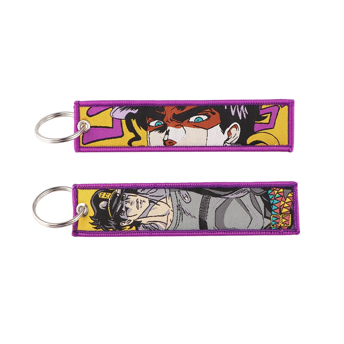 Anime Key Tag Embroidery Keychain for Motorcycles Cool Key Fobs Holder Keyring Backpack Chaveiro
