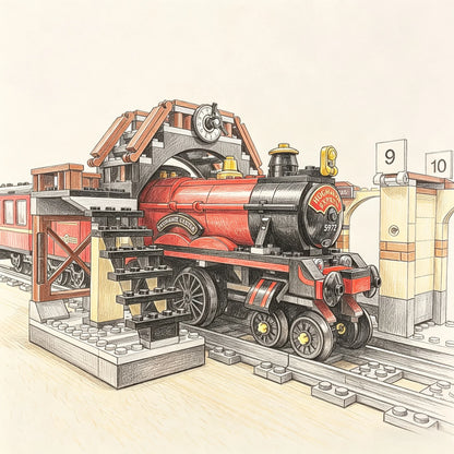 2026 New Classic Train Model Building Block Set DIY Assembly Model Adult Christmas Gift Creative Collectible Toy