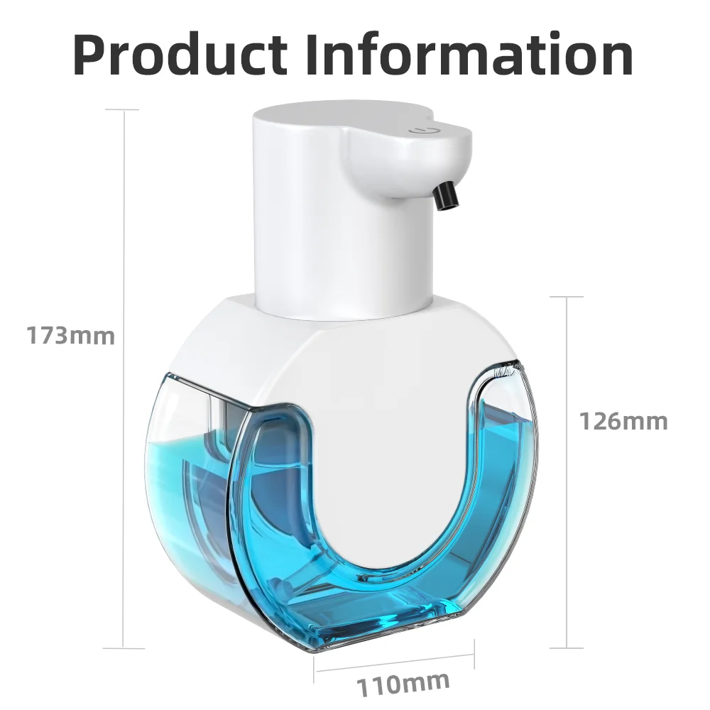 420ML P10 Large Capacity Light Display Desktop Or Wall-Mounted Waterproof USB Rechargeable Automatic Smart Sensor Soap Dispenser