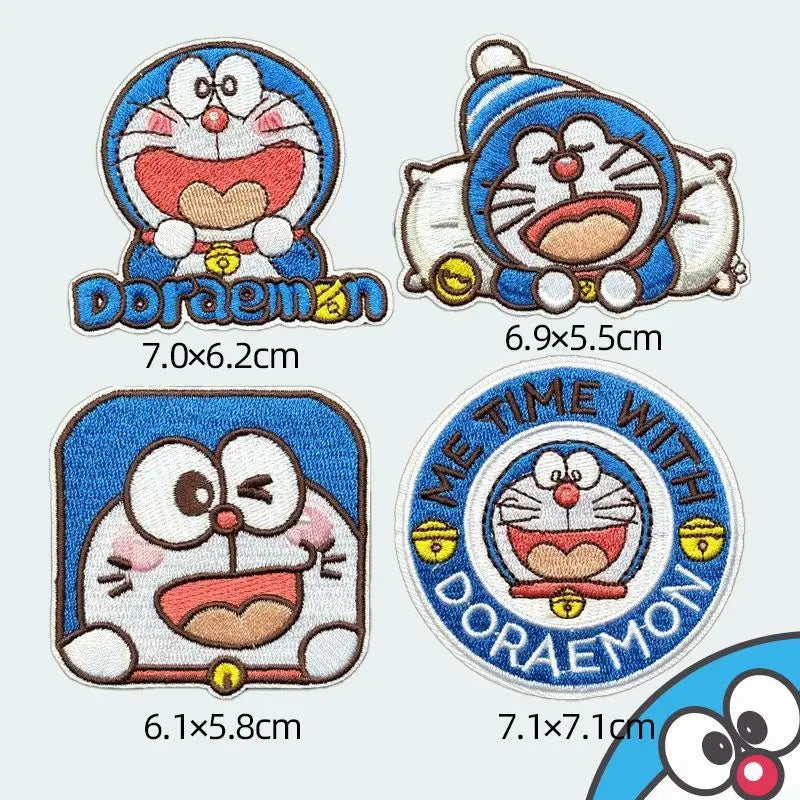 Doraemon Embroidered Fabric Patch Cute Fashionable Personalized Creative Simple Kawaii Ripped Patch Gift for Friend's Birthday