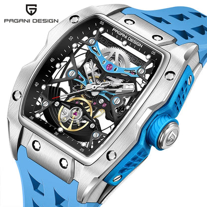 PAGANI DESIGN 42MM Hollow Skeleton Men Mechanical Watches Luxury Sapphire Glass Automatic Watch 50M Waterproof Watch For Men