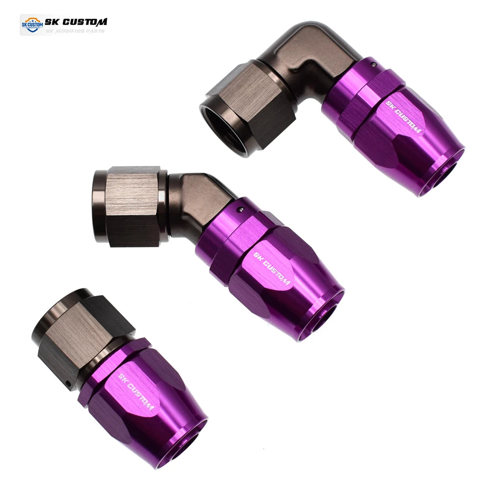 Universal Oil Pipe Female Forged Hose End Fitting Wire Braided Oil Tube Adapter Oil Radiator Fitting Aluminum Alloy AN6 AN8 AN10