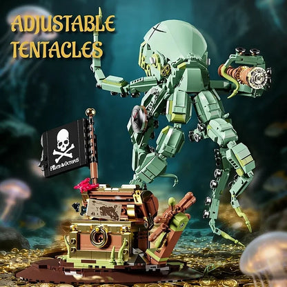 Pirate Building Blocks Octopus Sea Monster Adventure Treasure Hunt Puzzle Toy for Kids Adults STEM Educational Gifts 1128pcs