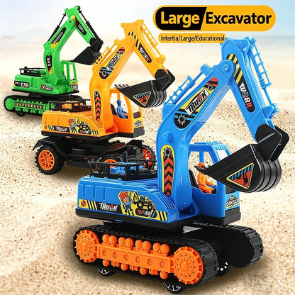 Large-Scale Boys Excavator Toy Car Inertia Baby Engineering Vehicle Digging Machine Model Children's Playset