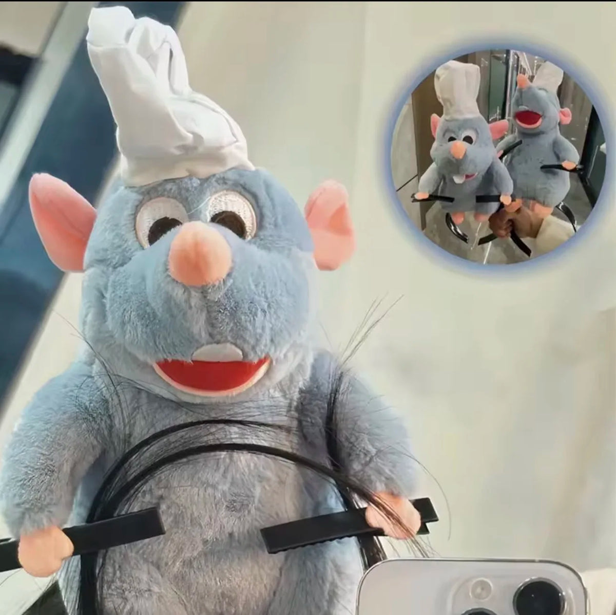 Creative Funny Ratatouille Cartoon Headband Cute Plush Mouse Doll Wide-brimmed Hair Clip Hair Accessories Headwear