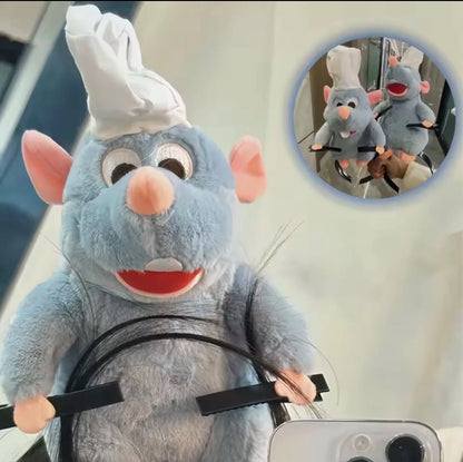 Creative Funny Ratatouille Cartoon Headband Cute Plush Mouse Doll Wide-brimmed Hair Clip Hair Accessories Headwear