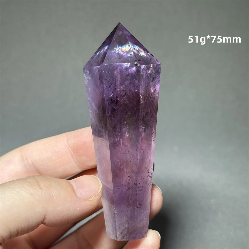 Amethyst Scepter Natural Mineral Quartz Gem Aura Spiritual Meditation Treatment Energy Home Garden Feng Shui Decoration