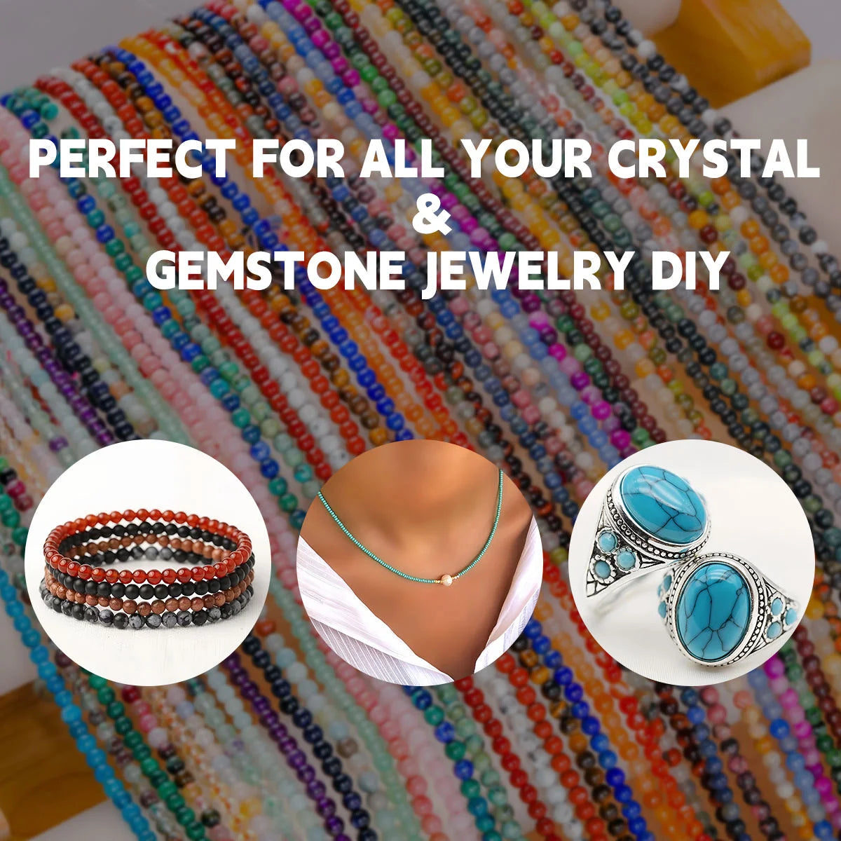 Natural Apatite Stone Bead Round Loose Spacer Blue Gems Bead for Jewelry Making DIY Bracelet Necklace Accessroies 4 6 8 10mm