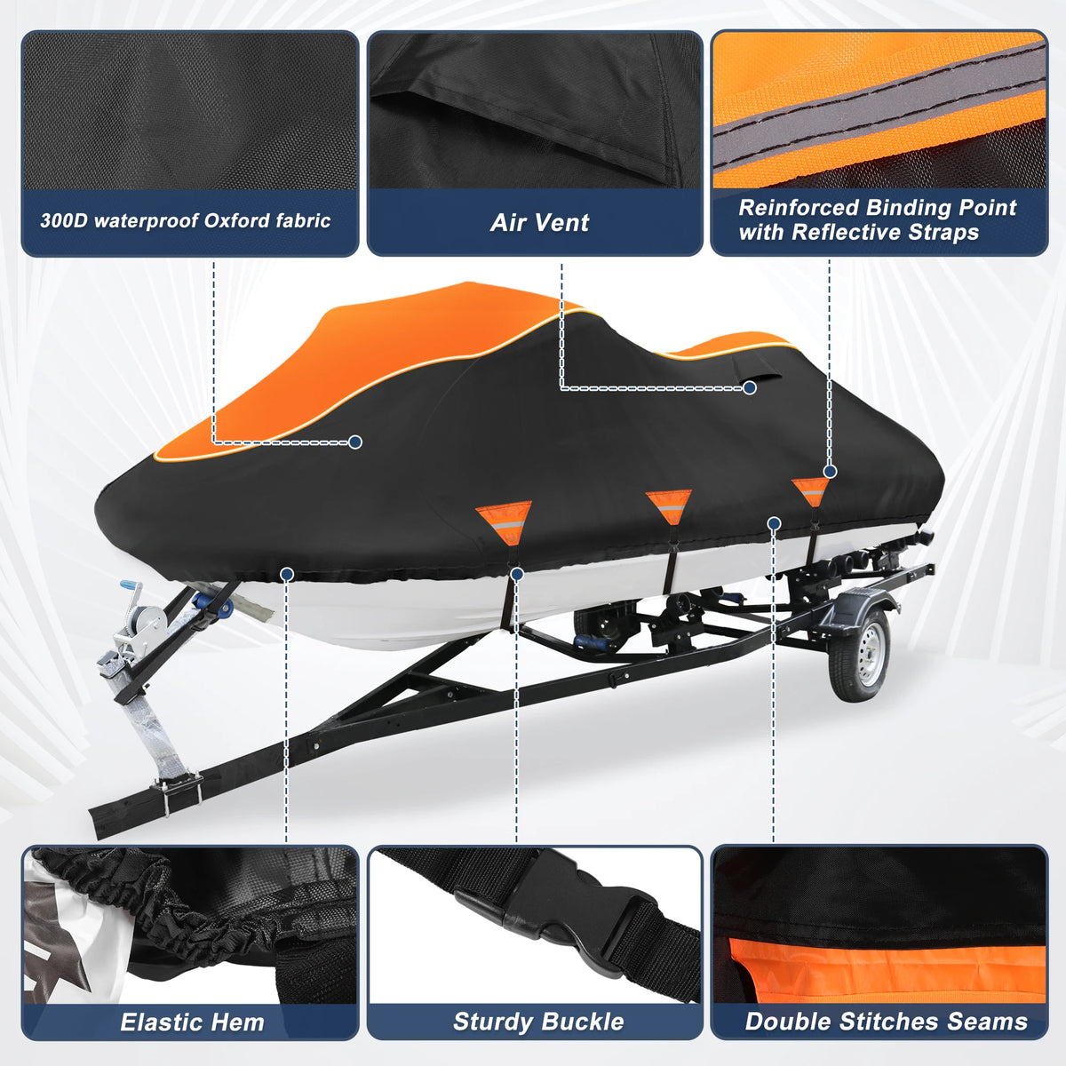 UXCELL Waterproof Oxford for Jet Ski Cover Waterproof for Sea-doo Spark 2up/Trixx 2up