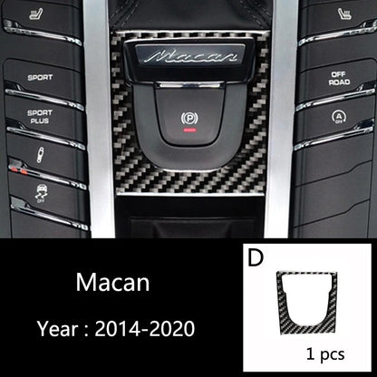Car Styling For Porsche macan 2014-20 Carbon fiber Center Console Air outlet Dashboard Covers Stickers Interior Auto Accessories