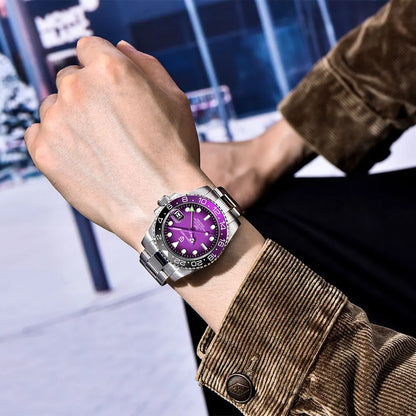 PAGANI DESIGN New GMT Men Watch Top Brand 40mm Mechanical Watch Sapphire Glass 100M Waterproof Automatic Wristwatch Reloj Hombre