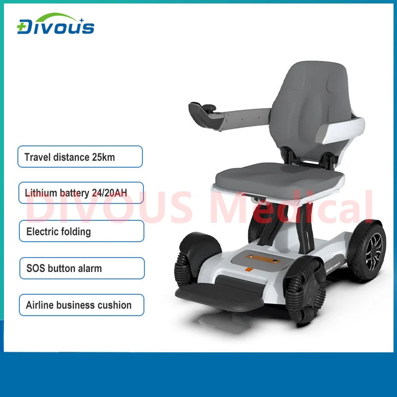 Mobile Bluetooth Remote Controlled  Foldable Electric Wheelchair Mobility Scooter Elderly Disabled Adult wheelchair