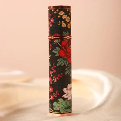 10ml Mini Perfume Bottle PU Leather Essential Oil Alcohol Spray Rotating Bottle Refillable Spray Atomizer Bottle