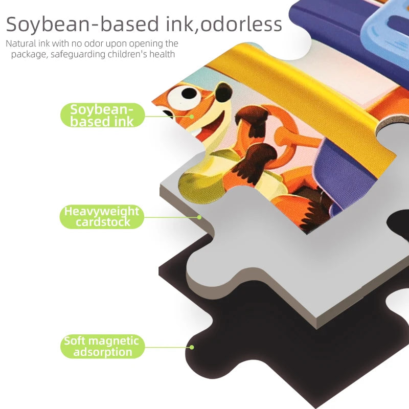 New Kids Magnetic Jigsaw Book Puzzle Game Baby Early Learning Animal Fruit Traffic Cognition Educational Toy Gifts for Children