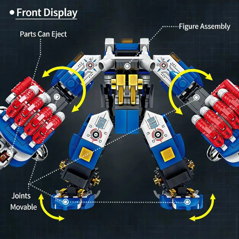Boys' Educational Mecha Building Blocks Set - Small Particle Plug-in Assembly Toys, Compatible Design