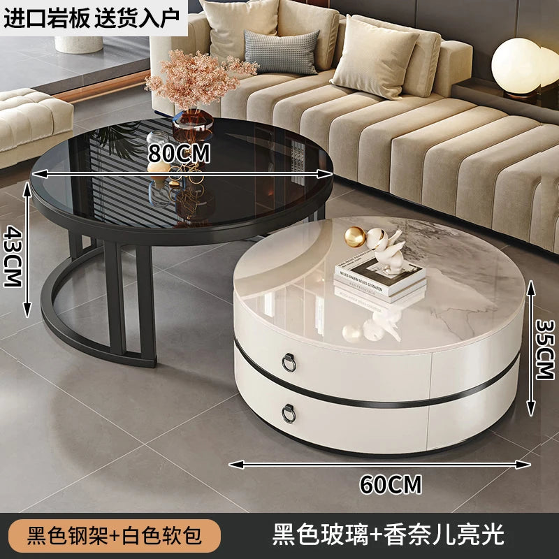 European Elegant Coffee Tables Multifunction Trendy Modern Minimalist Coffee Tables With Drawers Storage Mesa Centro Furniture