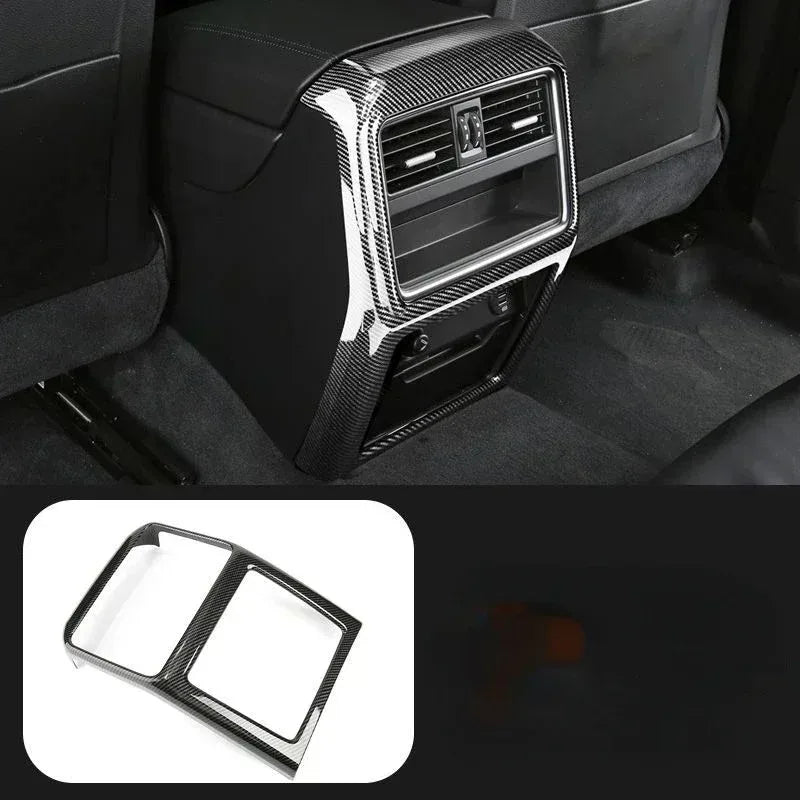 For Porsche Macan Cayenne 2011-2022 ABS Red Car Rear Air-conditioning Outlet Frame Cover Trim Interior Car Accessories