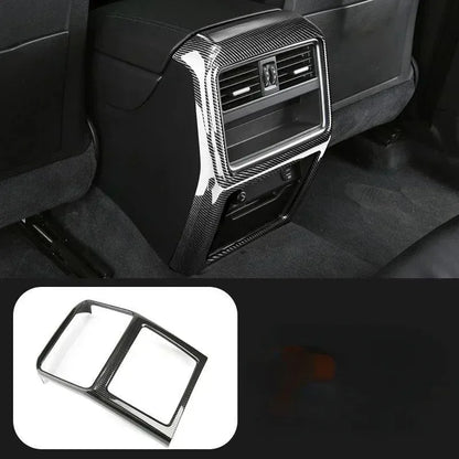 For Porsche Macan Cayenne 2011-2022 ABS Red Car Rear Air-conditioning Outlet Frame Cover Trim Interior Car Accessories