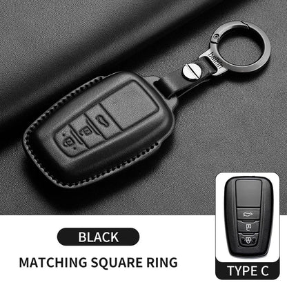 New Leather Car Remote Key Case Cover Shell For Toyota Prius Camry Corolla Avalon CHR RAV4 Land Cruiser Prado Keyless Key Fob