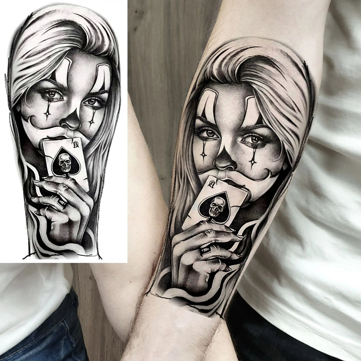 1 Sheets Chicano Prison Gangster Temporary Tattoos For Women Men Adults Fake Tattoo Sticker Water Transfer Self Adhesive Arm Leg