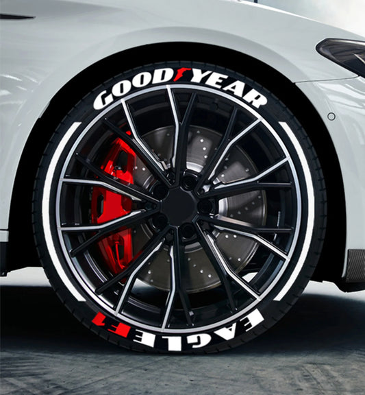 8pcs Car Tire Wheel Stickers Car Tuning Universal 3D Permanent PVC Joined Lettering Sticker Car Stickers Car Lettering Sticker
