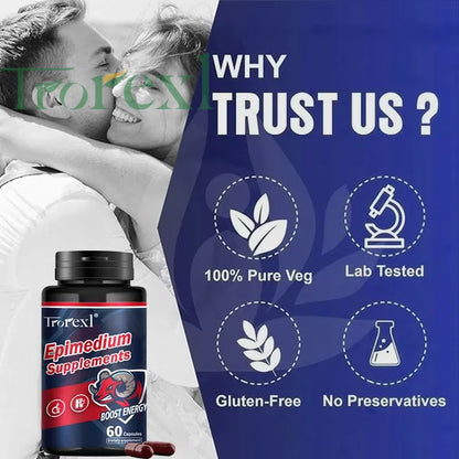 Men Tumescence Endurance and Energy Power Supplement Eleuthero Root Wolfberry Epimedium complex