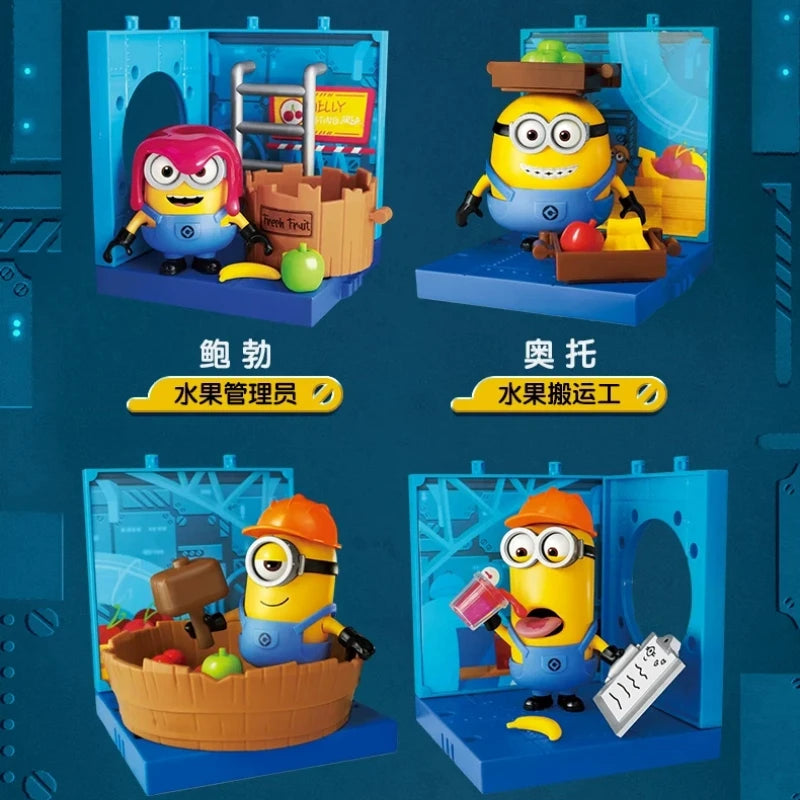 Genuine Minions Building Block Figures Magic Edition Jam Factory And Celebration Party Series Collectible Toy Desktop Ornament
