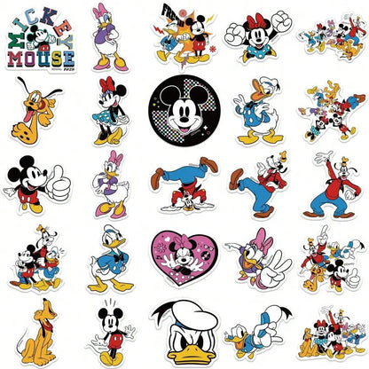 50PCS Disney Mickey Mouse Officially Licensed Vinyl Stickers Friends Waterproof Cartoon Gifts for Water Bottles Laptop Bumper